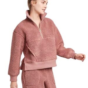 Joylab Sherpa Half Zip Pullover Pink